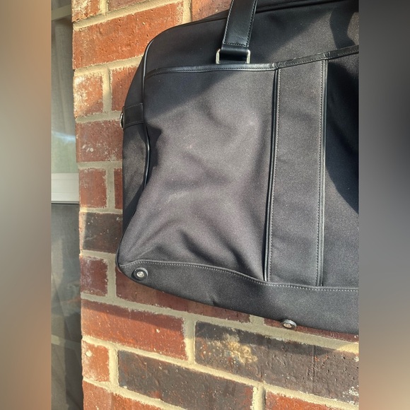 Coach Black Leather Canvas Twill Laptop Bag **fits 15” laptop - Picture 5 of 12